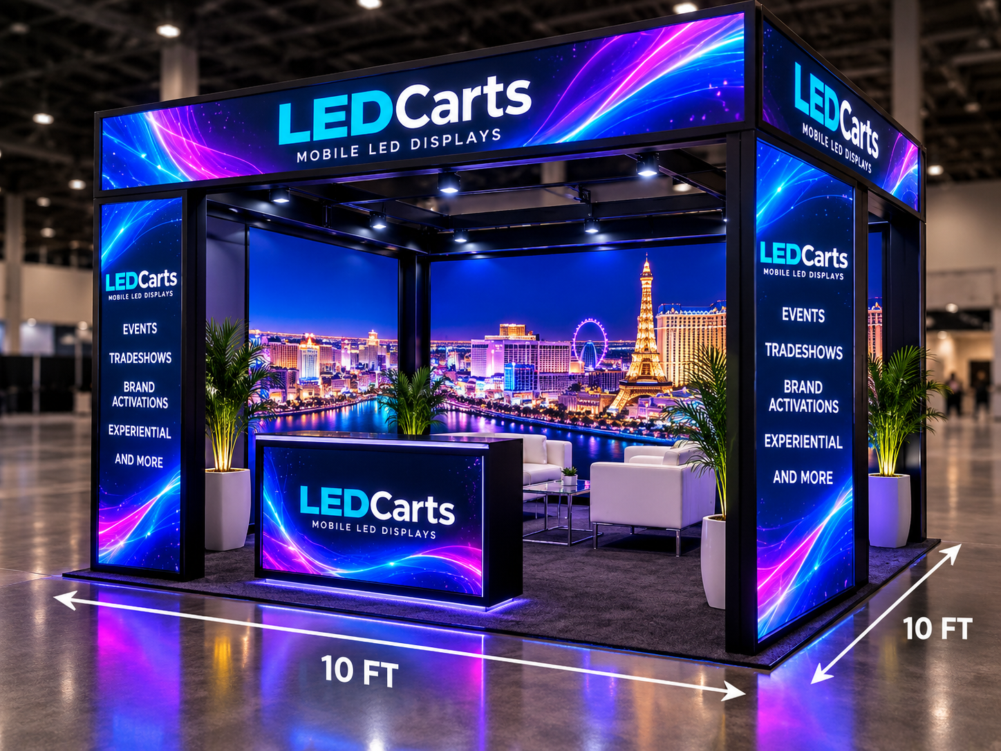 10 × 10 Full Frame LED Kiosk — Rental