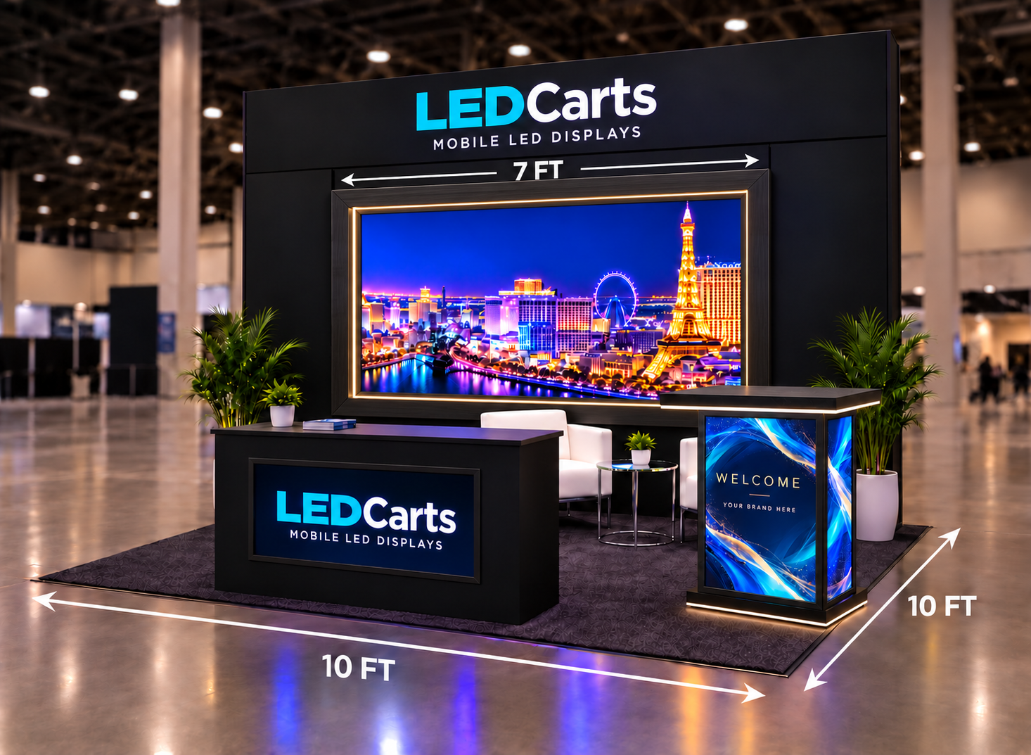 10 × 10 Full Frame LED Kiosk — Rental